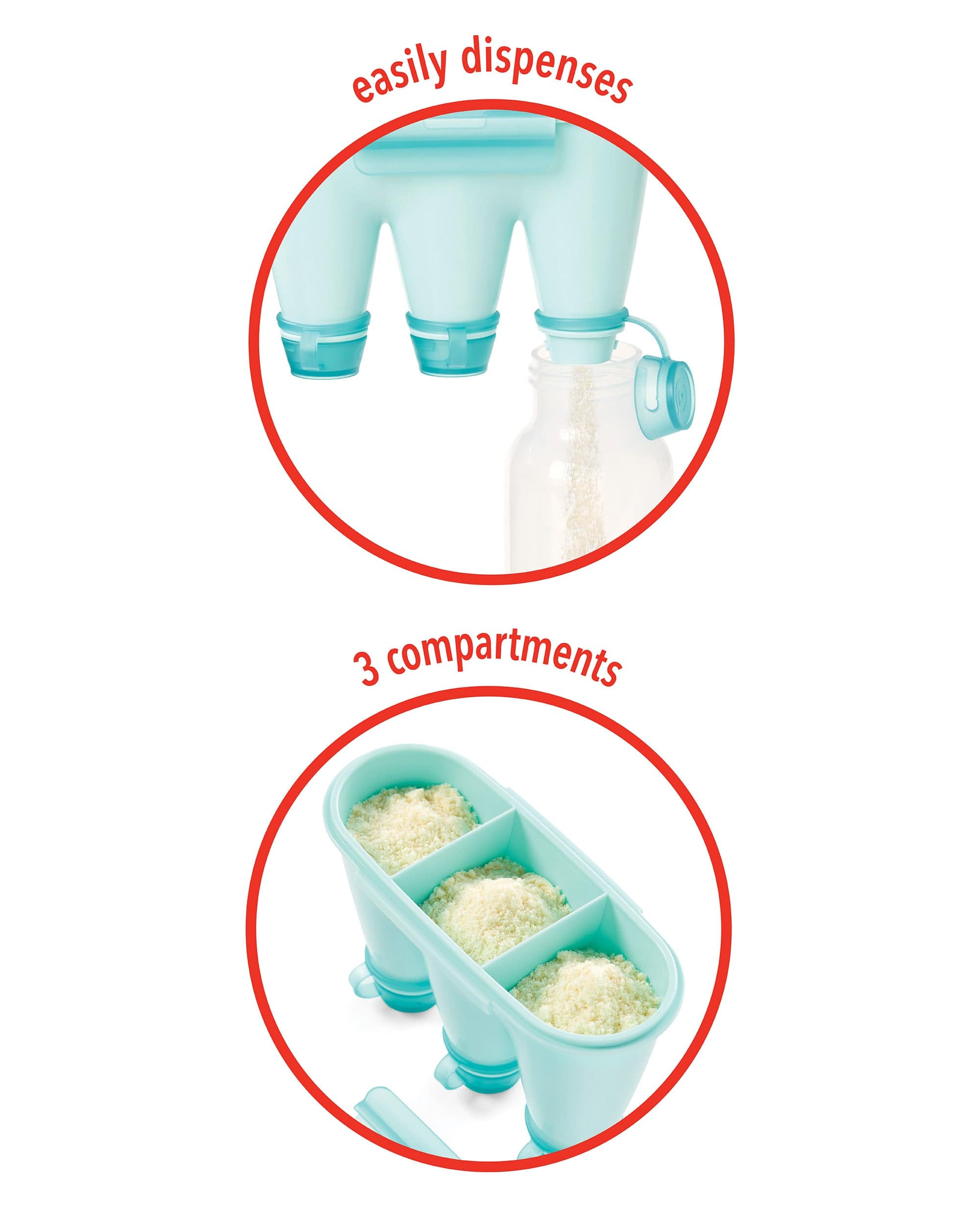 Skip Hop Easy Fill Formula Dispenser - Portable Baby Formula Container for Travel & On-the-Go Feeding - Perfect for Diaper Bags, Strollers & Daycare