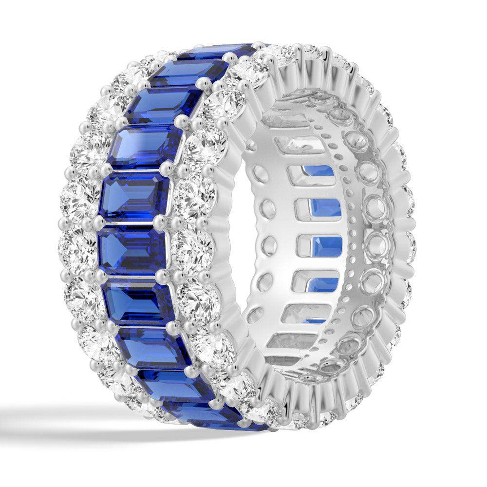 15.4 CT Lab-Created Baguette Gemstone Eternity Band for Women - Sparkling Wedding Ring, Anniversary Gift & Special Occasion Jewelry