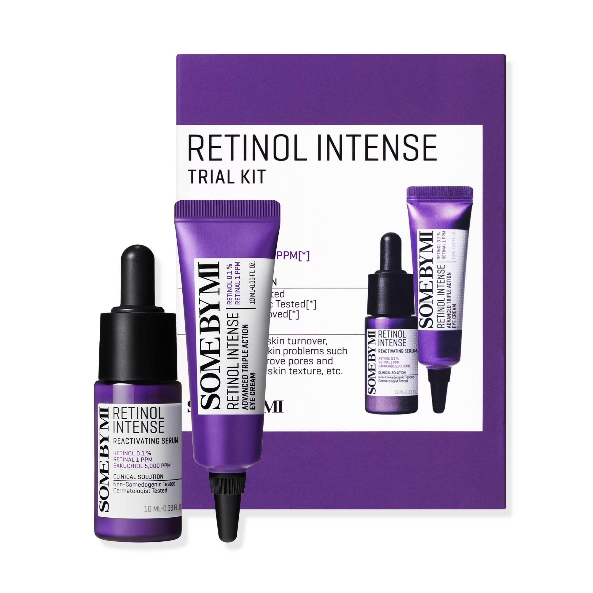 Retinol Serum & Eye Cream Kit 0.33oz - 0.1% Mild Korean Skincare for Beginners - Perfect for Nighttime Anti-Aging Routine