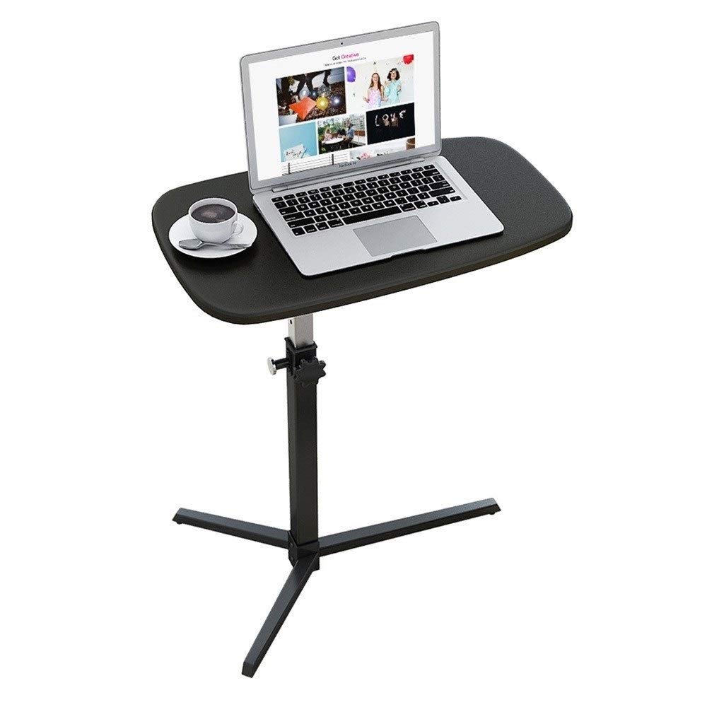 Adjustable Height Rolling Laptop Desk - 8-Level Multifunctional Overbed Table with Detachable Wheels for Home Office, Bedside, Sofa & Study Use
