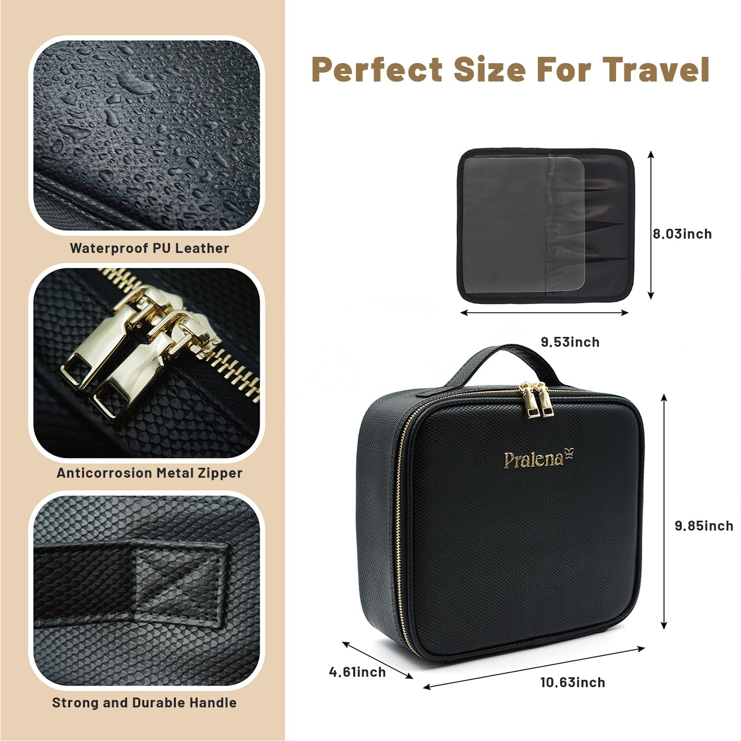 Lighted Travel Makeup Bag with Mirror - Large Cosmetic Organizer for Women, Perfect Mother's Day Gift