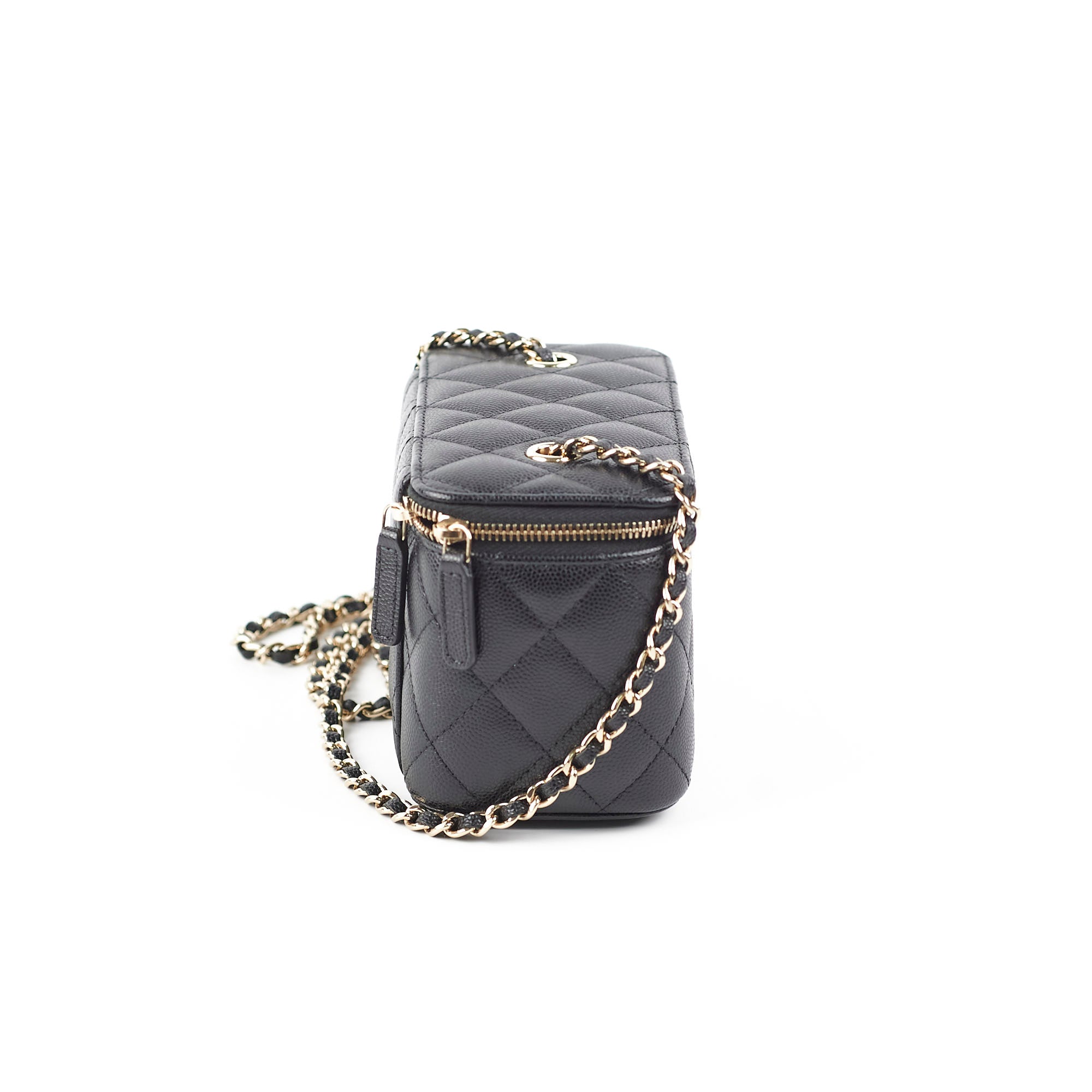 Chanel Caviar Vanity Case Black 31 Series - Luxury Leather Makeup Bag for Travel & Everyday Use