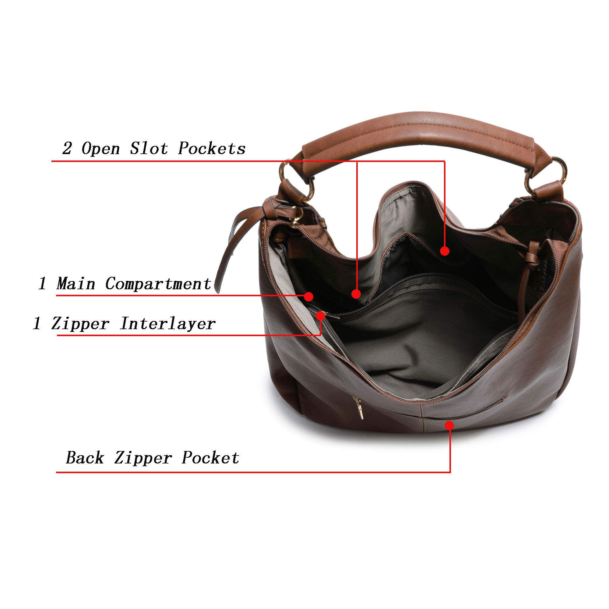 Stylish Oversized Women's Hobo Bag - Genuine Leather & PU Crossbody Shoulder Tote Purse for Winter | Fashionable Everyday Handbag for Work, Travel & Shopping