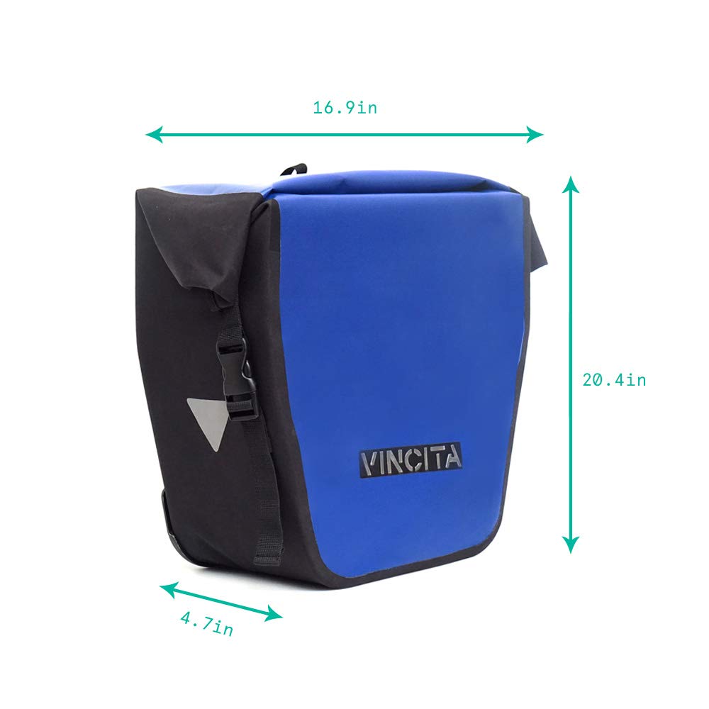 **Vincita Water-Resistant Bike Pannier Bag - Adjustable Quick-Release Clip with Rain Cover - Perfect for Commuting, Grocery Shopping & Outdoor Adventures**