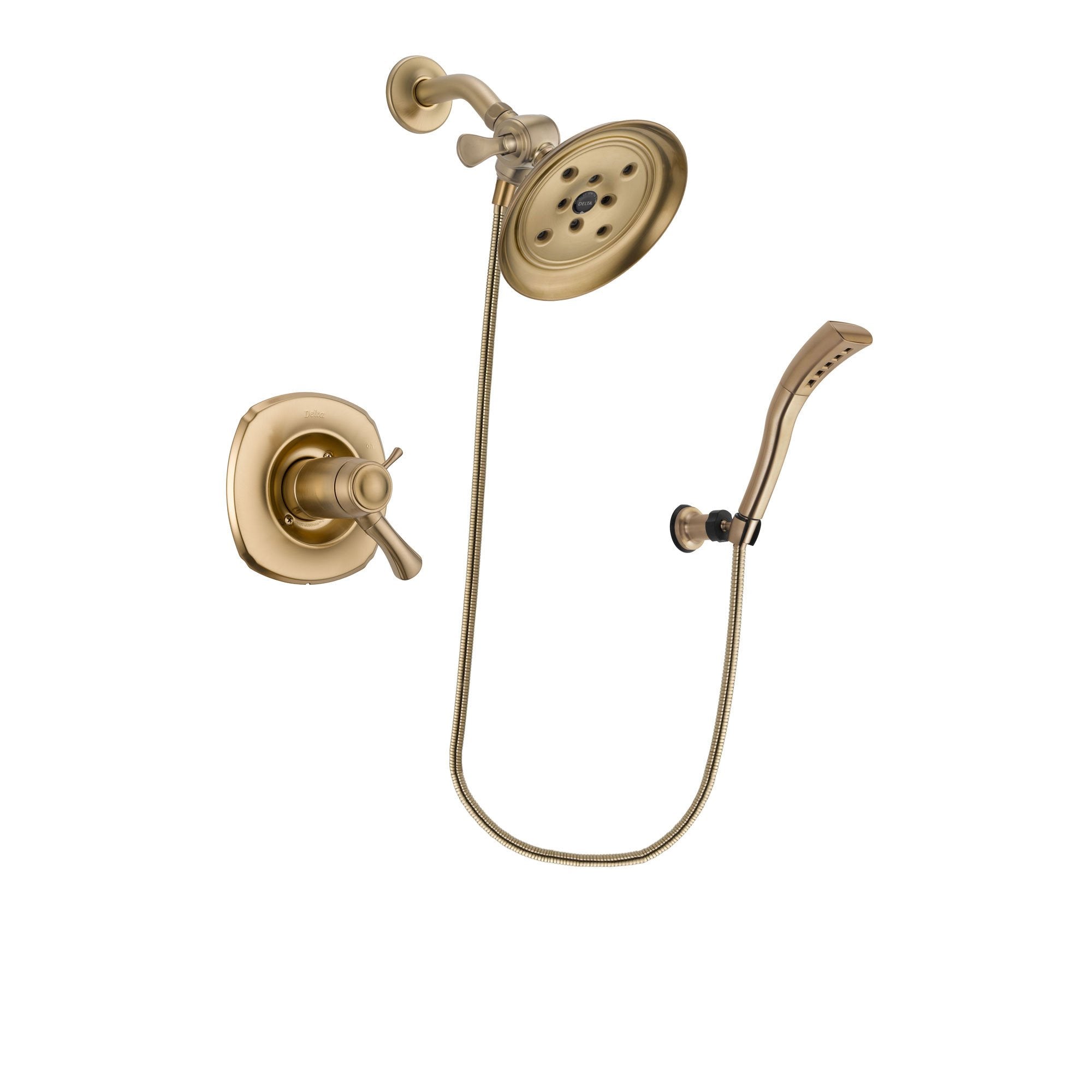Delta Addison Champagne Bronze Thermostatic Shower System - Large Rainfall Shower Head & Wall Mount Handheld Spray with Rough-in Valve DSP3686V - Perfect for Modern Bathroom Renovations & Spa-Like Shower Experience