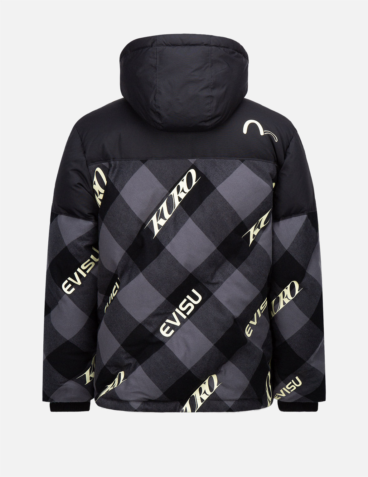 Stylish Logo Print Plaid Down Jacket for Men & Women | Warm Winter Coat with Insulated Filling | Perfect for Outdoor Activities, Skiing & Cold Weather Fashion