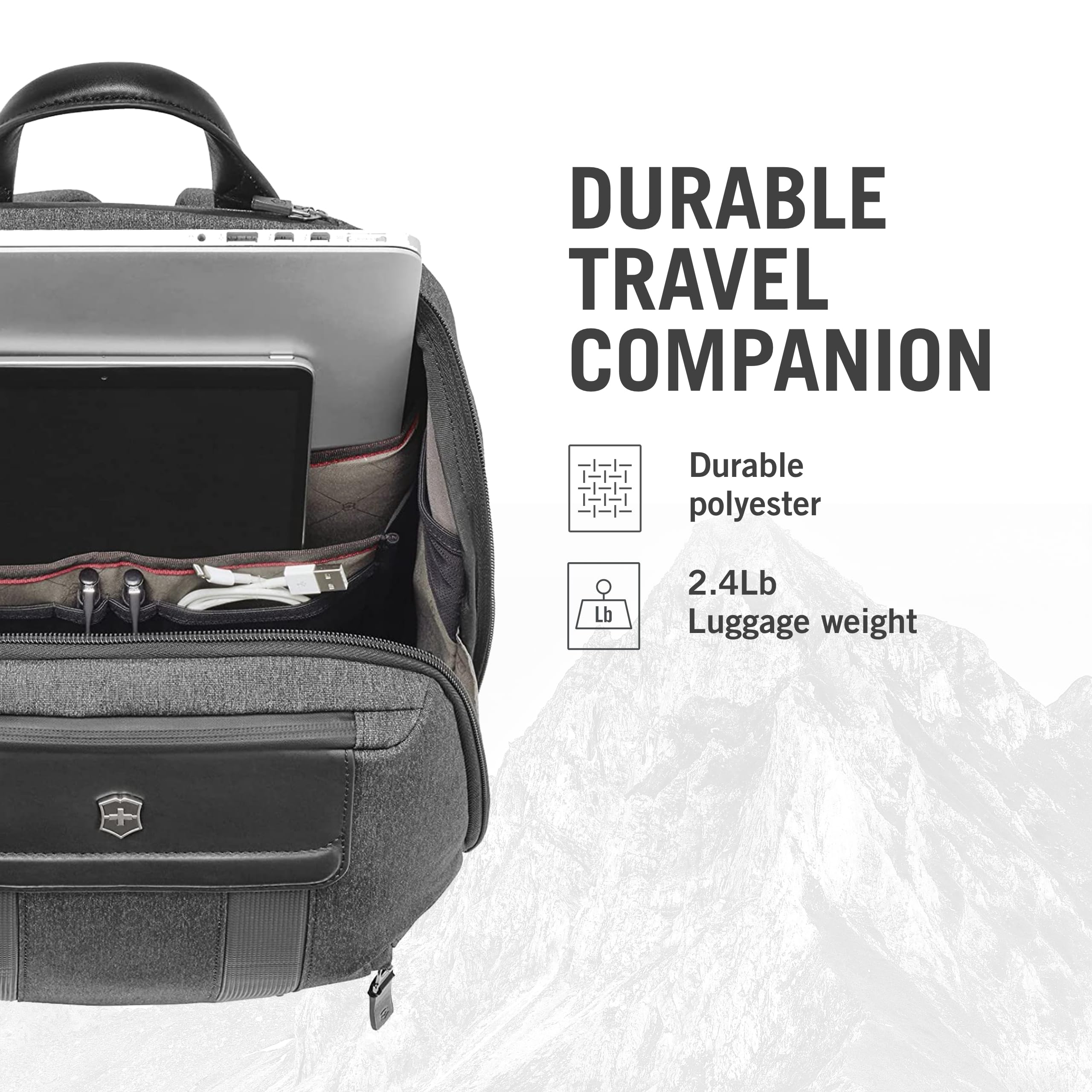 Victorinox Architecture Urban2 City Backpack - 17L Professional Laptop Backpack for Men & Women with Tablet Pocket & Water Bottle Holder - Durable Travel Backpack for Work, Commute & Business Trips - Gray