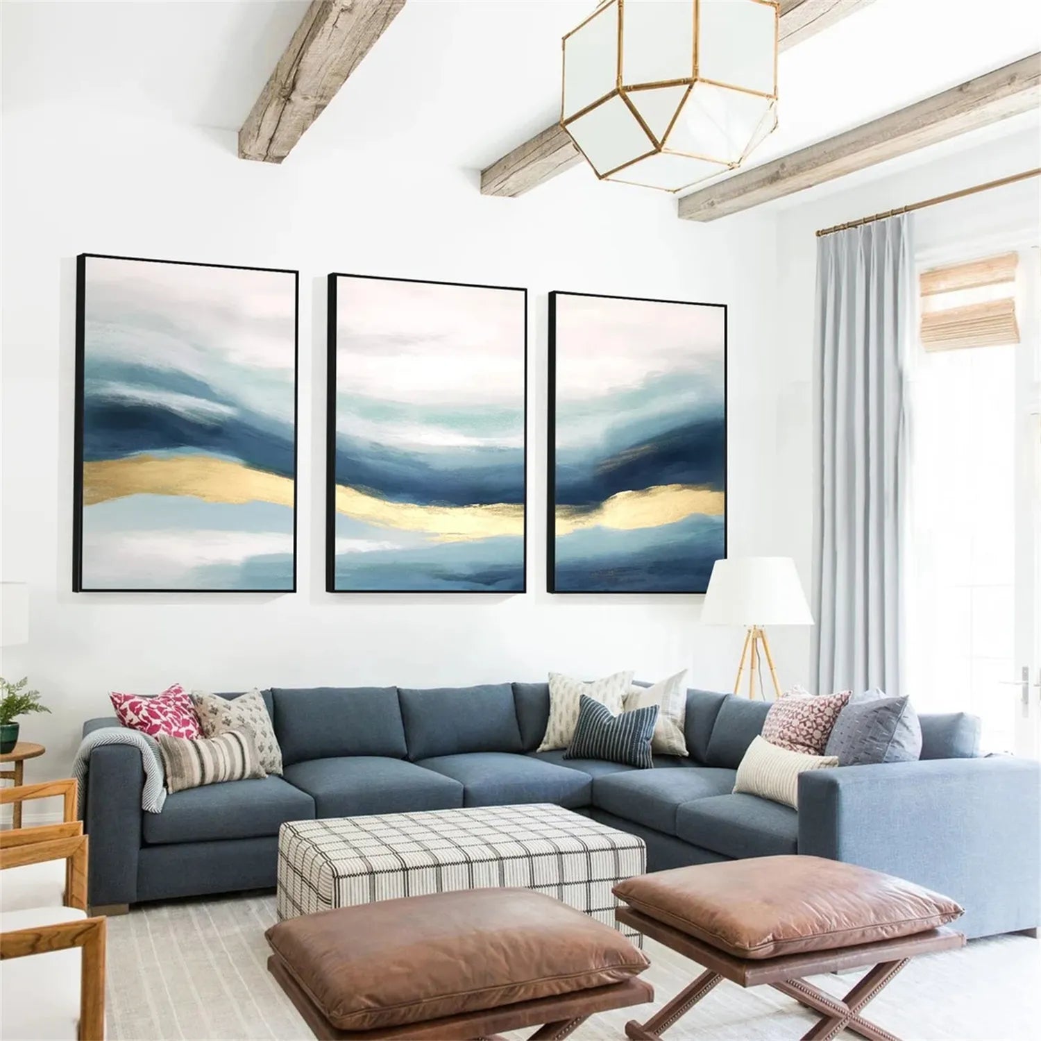 Abstract Painting Set of 3 - Modern Wall Art for Living Room, Bedroom & Office Decor | Canvas Prints for Home & Office | #AB230