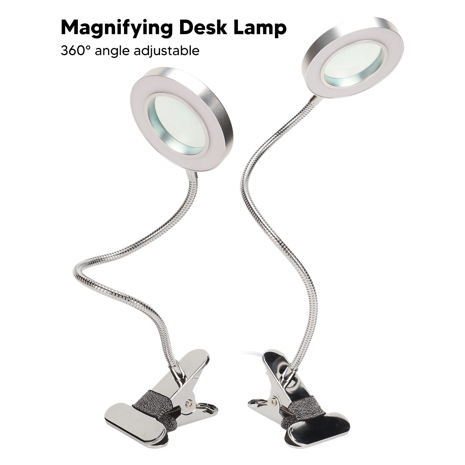 Zunate Clip On Ring Light with 18 LEDs - 3 Color Modes USB Desk Lamp, 360° Flexible Gooseneck Reading Light for Home Office, Study, Video Calls & Makeup (Perfect for Zoom Meetings, Night Reading & Crafting)