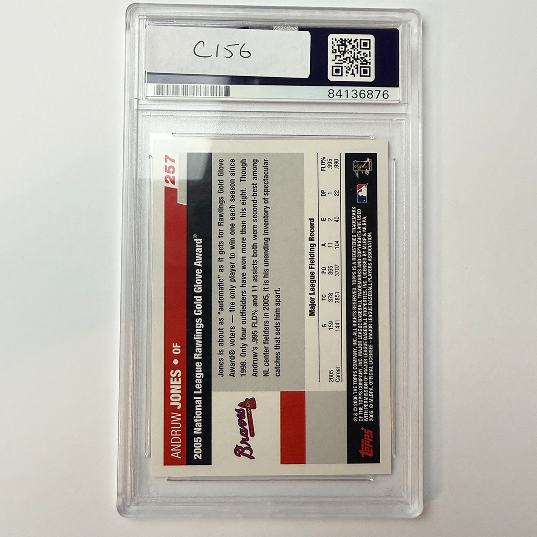 Andruw Jones Autographed 2006 Topps #257 Baseball Card - PSA Certified Authentic Auto - Perfect for Sports Memorabilia Collectors & Atlanta Braves Fans
