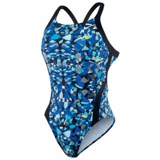 Nike Women's Fast Back Tank Swim Top - Shattered Glass Print - Modern Athletic Swimwear for Swimming, Beach & Pool Workouts
