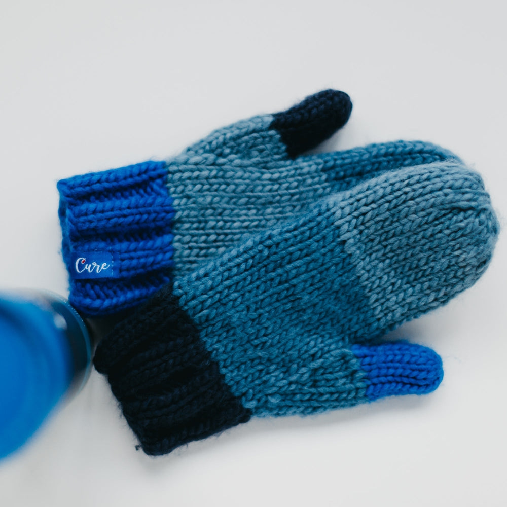 CURE Winter Gloves for Men & Women - Warm Fleece Lined Mittens (Blue) - Perfect for Skiing, Snowboarding & Outdoor Activities