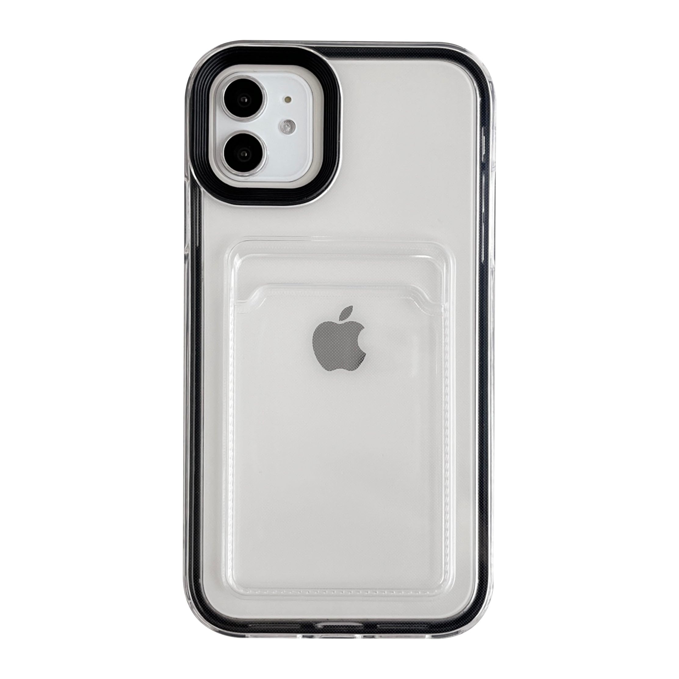 Candy Color Shockproof Clear iPhone 11 Case with Card Holder - Soft Protective Phone Cover for iPhone 11 (Black) | Perfect for Everyday Use, Travel & Shopping