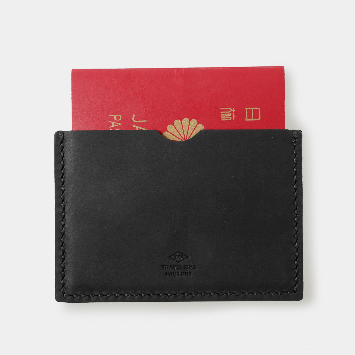 Premium Genuine Leather Passport Holder - TRAVELER'S COMPANY Traveler's Factory Black Passport Case for Men & Women | Perfect for International Travel, Business Trips & Document Organization