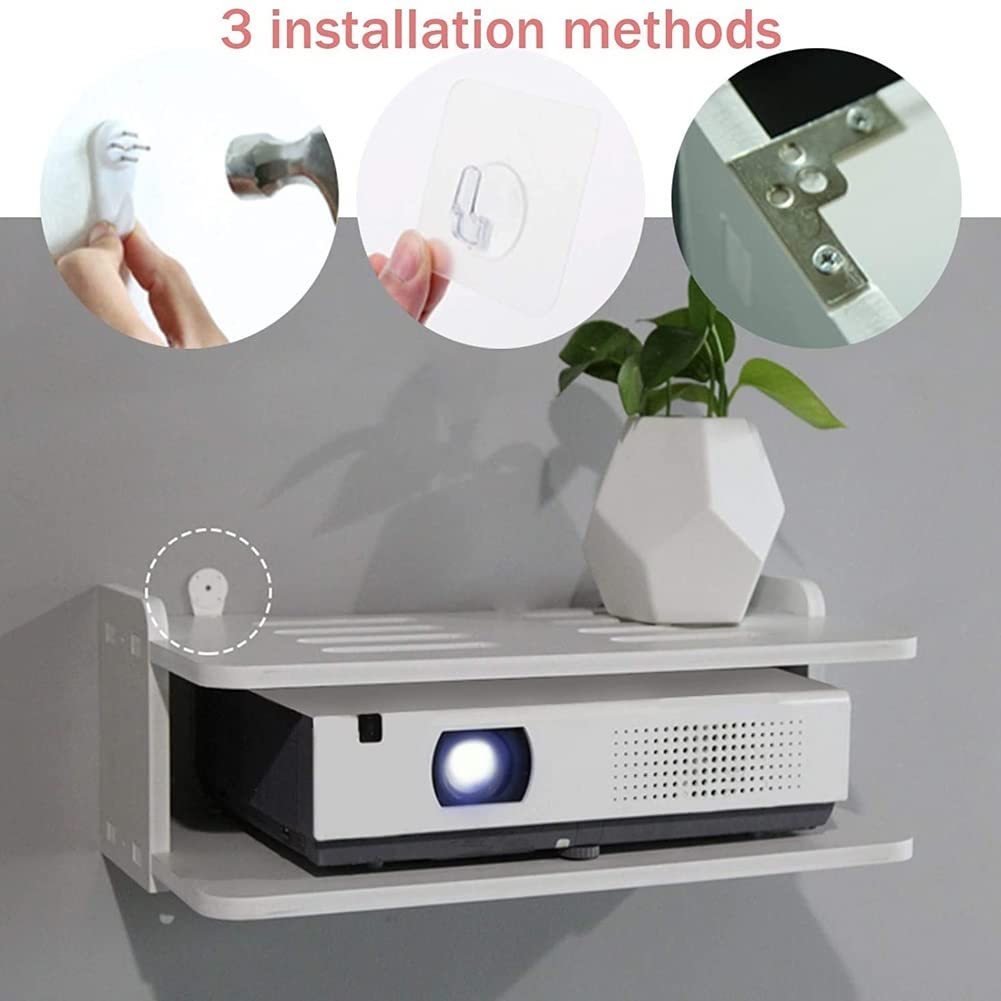 Compact Wall Mounted Shelves with WiFi Remote Control - 17.7x9.8x4.33 Inch Storage Organizer for Bedroom & Living Room - Perfect for Home Decor, Books Display and Smart Storage Solutions