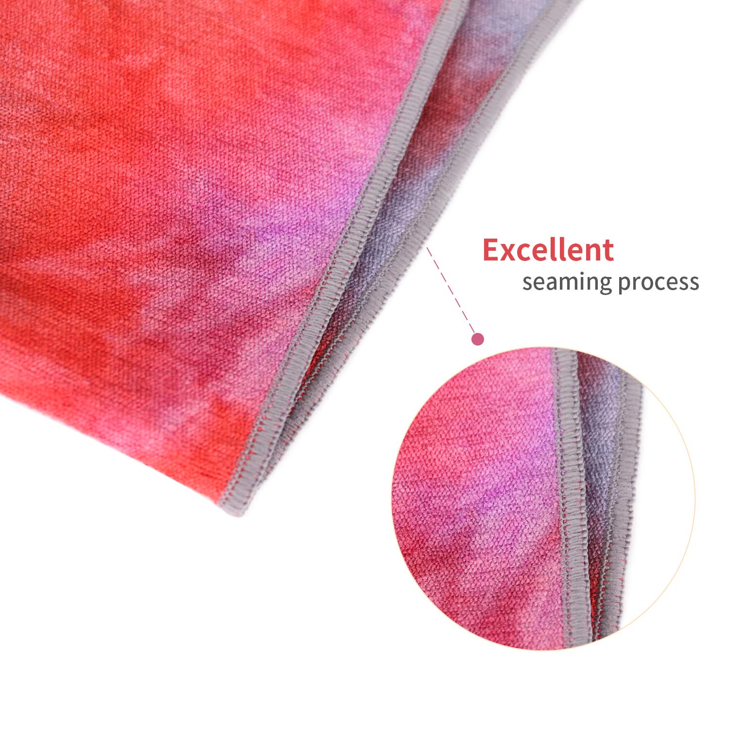 DREAM SLIM Non-Slip Yoga Towel for Hot Yoga - Grip, Foldable & Skidless Workout Towel in Multicolor (Red) | Perfect for Bikram, Pilates & Gym Sessions