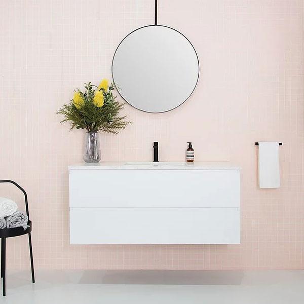 ADP Glacier Lite All Drawer Twin Vanity with Solid Surface Top - Modern Bathroom Vanity Set with Storage Drawers for Master Bath & Guest Room Remodel