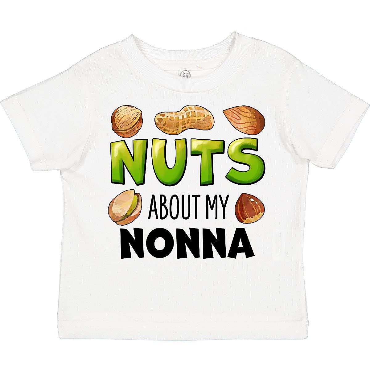 inktastic Nuts About My Nonna Peanut Almond Pistachio Toddler T-Shirt - Cute Graphic Tee for Grandparents Day & Family Gatherings