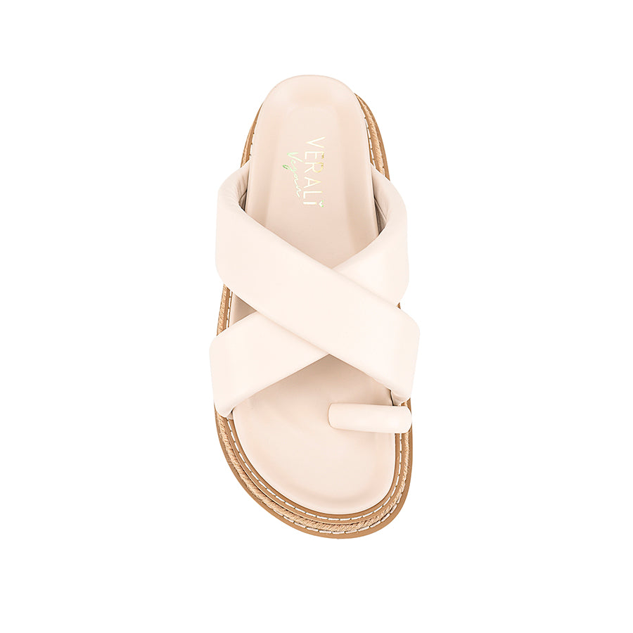 Thelma Flatform Slides for Women - Bone White Comfortable Summer Sandals | Perfect for Beach, Pool, and Casual Outings