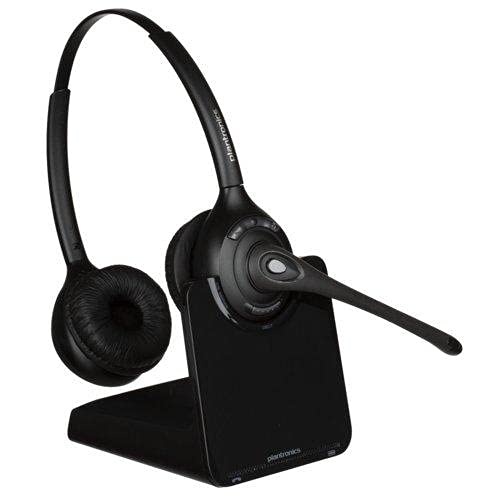 Plantronics CS520-XD Wireless Headset with Dual Speakers - Compatible with Corded Desk Phones (Renewed) | Ideal for Office, Call Center & Remote Work Communication
