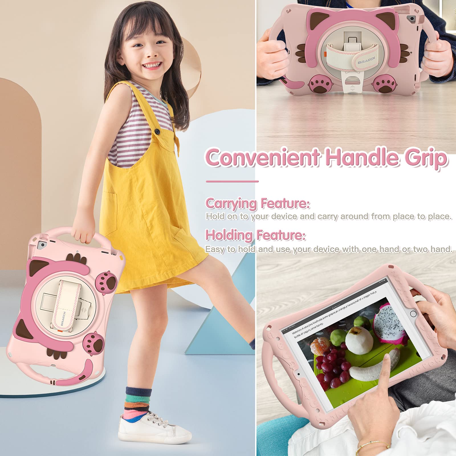 BRAECN Shockproof Silicone Kids Case for Apple iPad 9th/8th/7th Gen 10.2