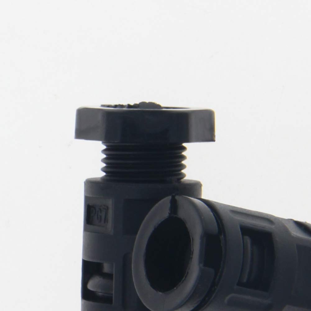Fielect 5pcs Black PG7 Cable Gland Connector for Corrugated Tubes - AD10 Pipe Clamps for Secure Wiring
