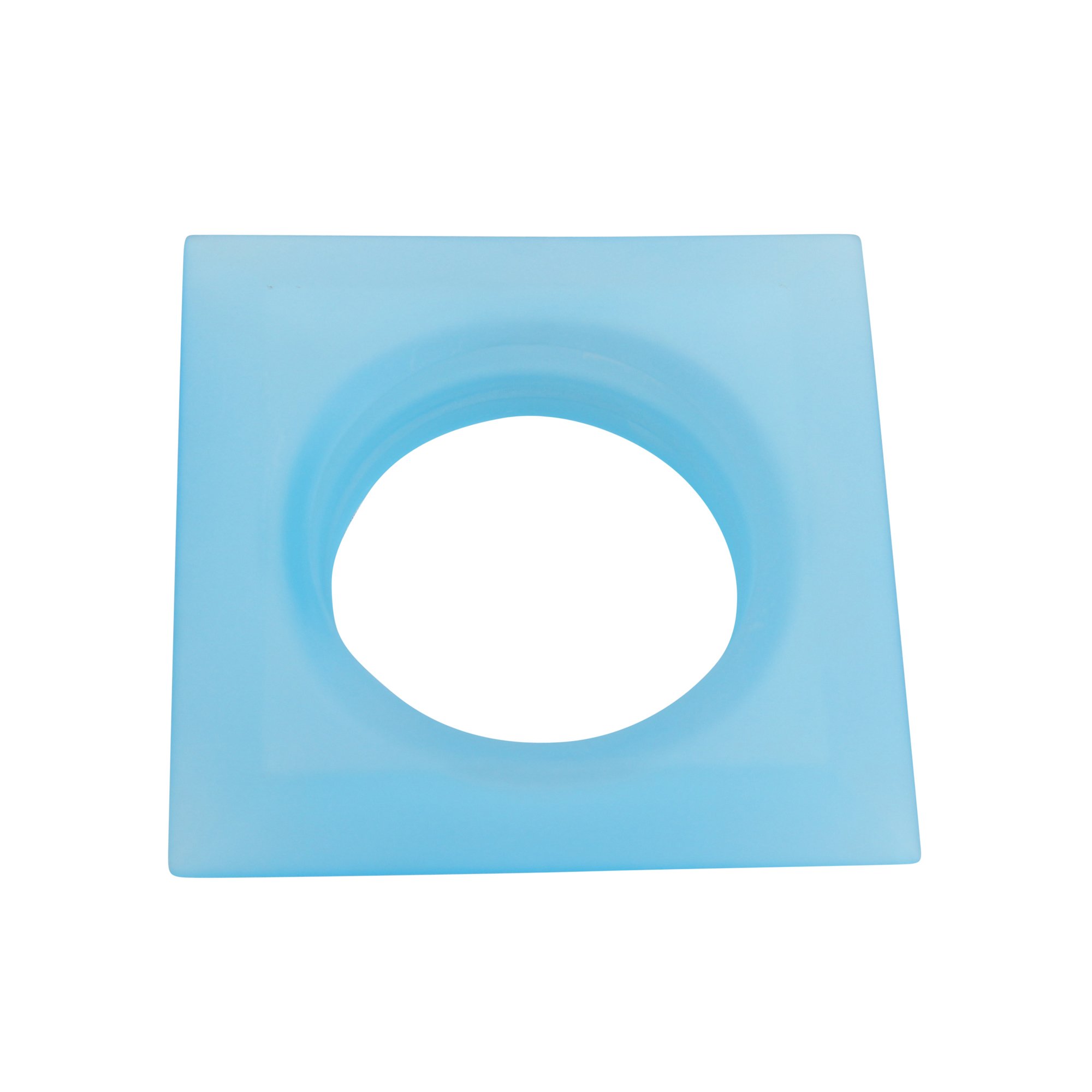 MIRA-2 Square Recessed Lighting Trim with Light Blue Glass - Modern LED Ceiling Light Fixture for Kitchen, Bathroom, and Living Room