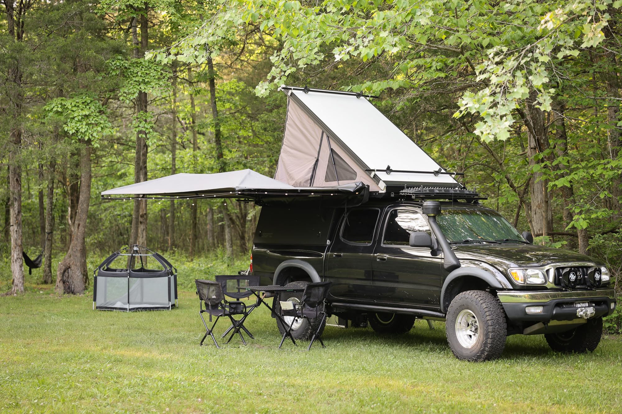 Aluminum Vehicle Tire-Mounted Camping Table for Outdoor Adventures - 33.5 x 28 Inch Portable Work Surface for Tailgating, Overlanding & Travel (Black) - Perfect for Picnics, RV Trips & Off-Road Camping