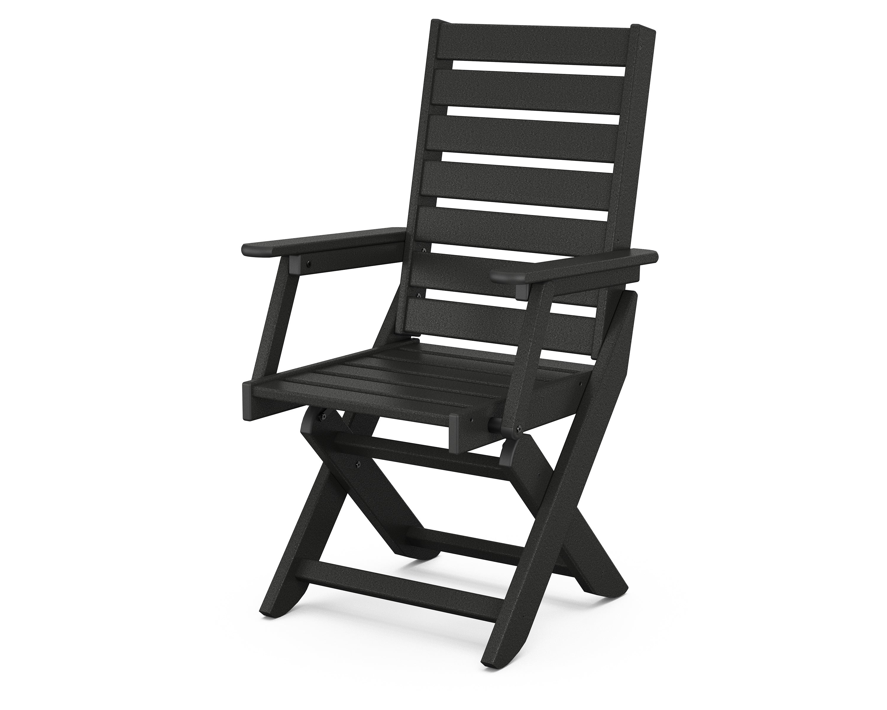 POLYWOOD Captain Folding Dining Chair - Outdoor Patio Furniture, Weather-Resistant Adirondack Style Chair for Deck, Poolside, Garden & Backyard Relaxation