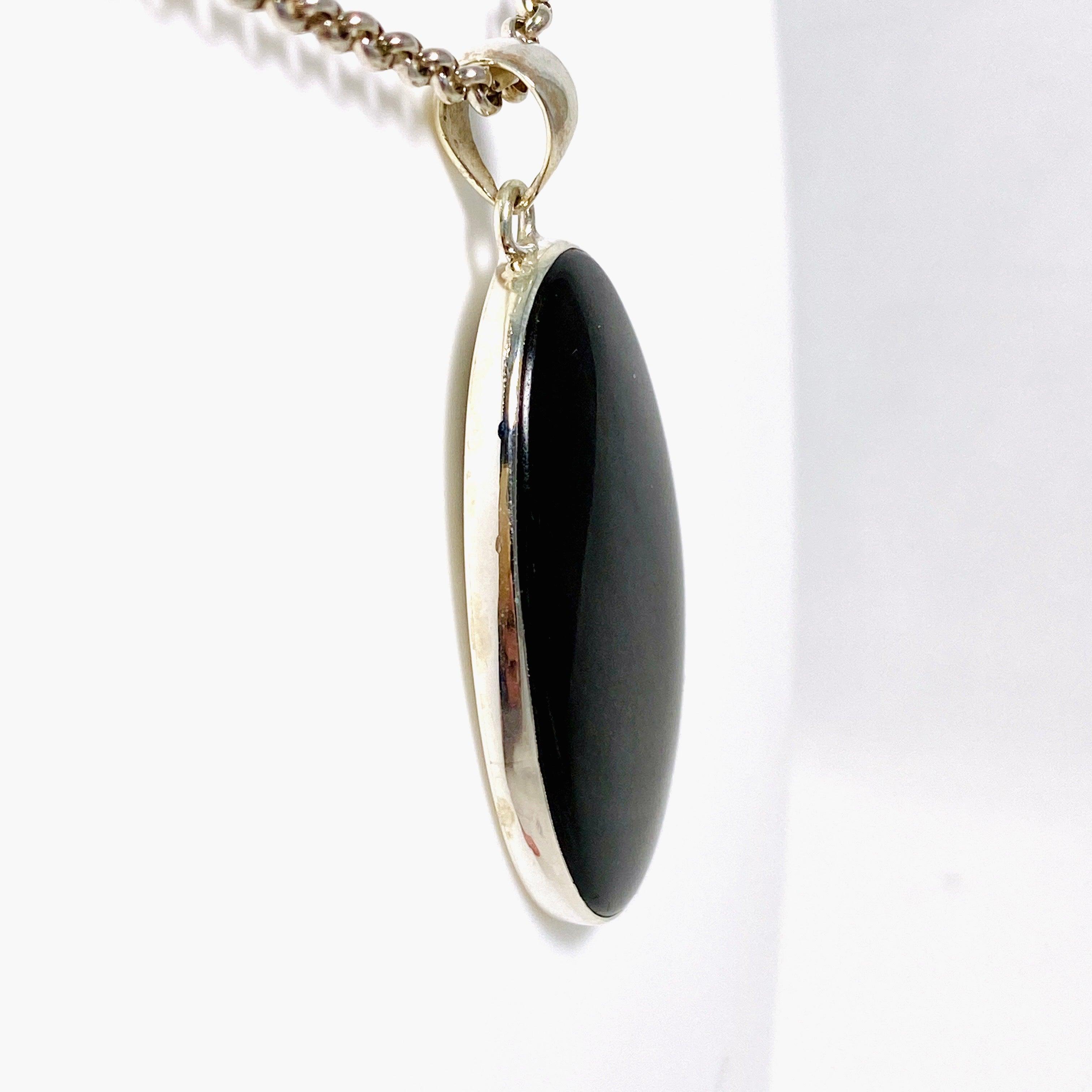 Goldsheen Obsidian Oval Pendant Necklace - Natural Stone Jewelry for Women - KPGJ3888 | Perfect for Meditation, Healing & Spiritual Gifts