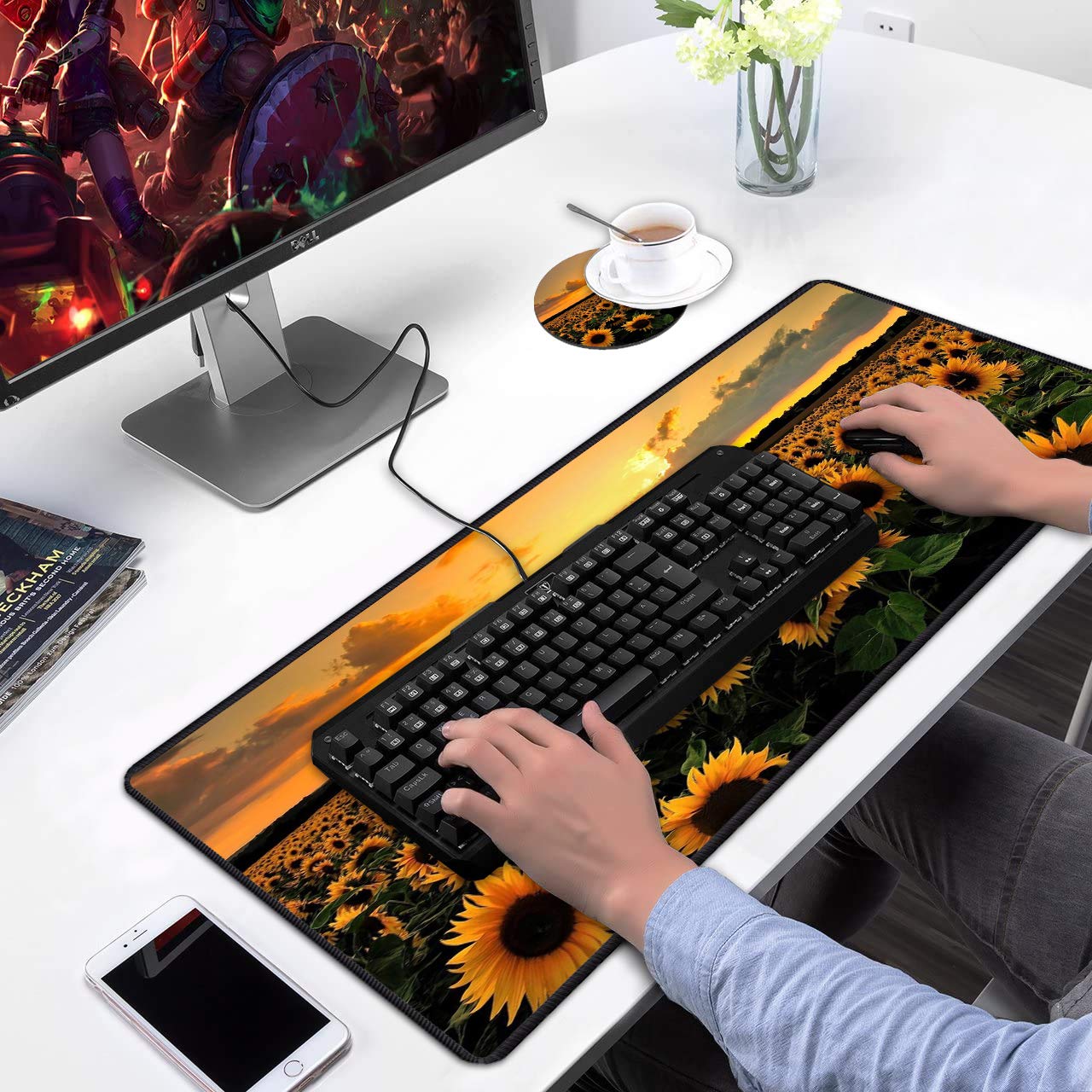 XXL Gaming Mouse Pad with Coasters Set - 35.4