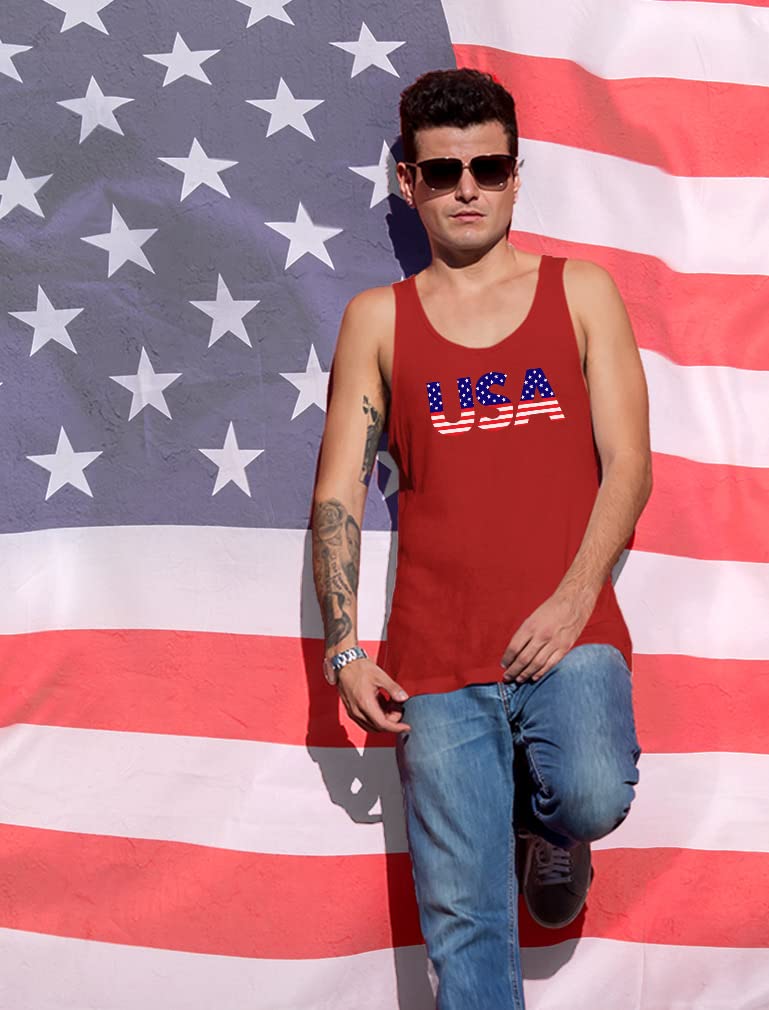 USA Flag Patriotic Men's Tank Top - 4th of July Independence Day Gift - Perfect for BBQ, Beach & Summer Outfits