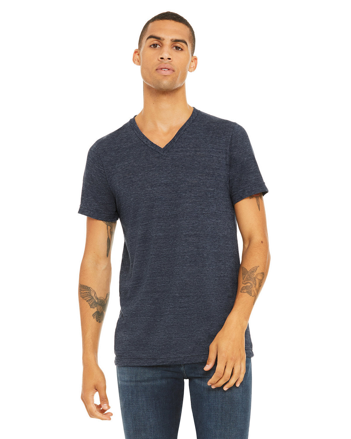 Bella + Canvas 3655C Unisex Textured Jersey V-Neck T-Shirt - Soft Comfortable Tee for Men & Women - Perfect for Casual Wear, Gym, and Everyday Outfits