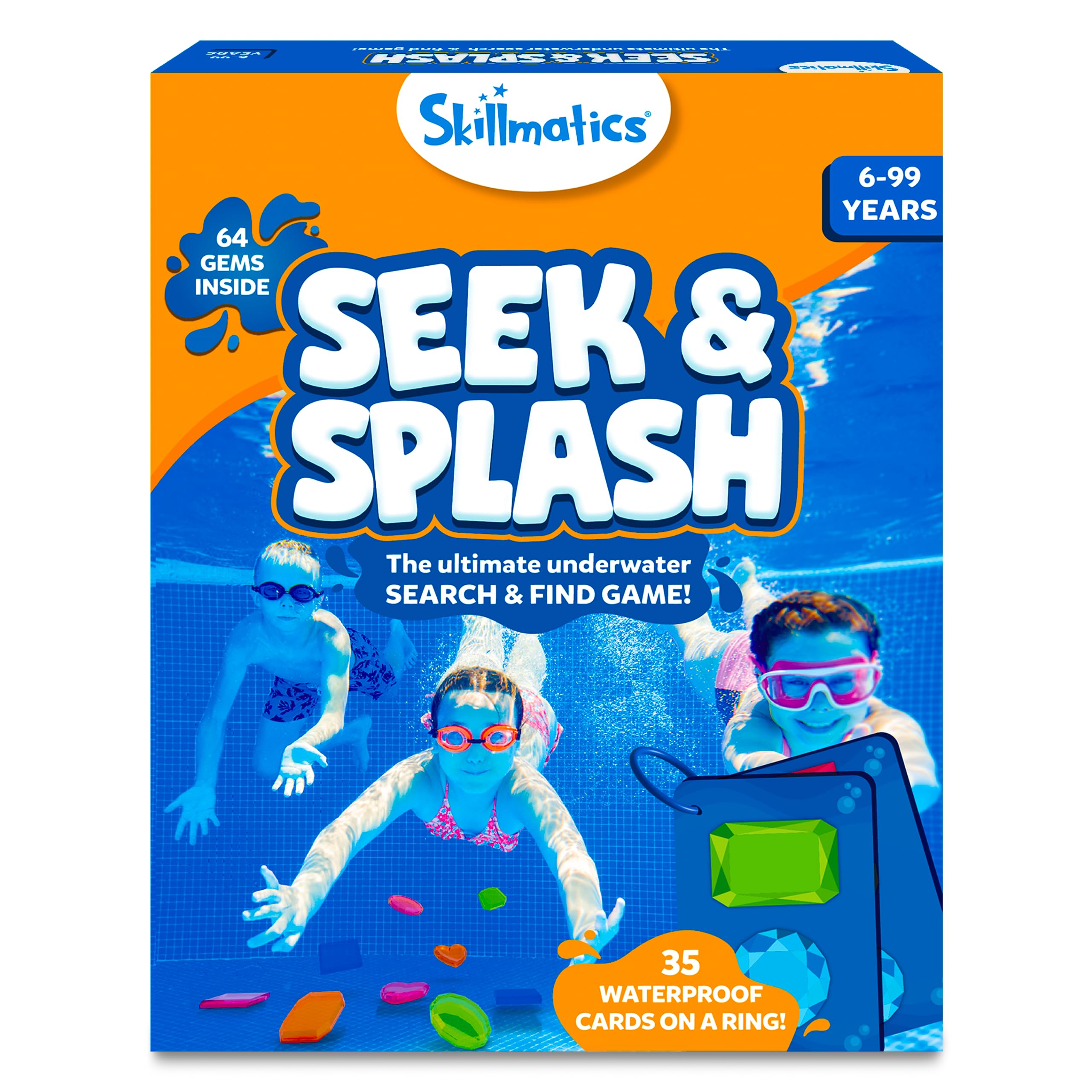 Skillmatics Seek & Splash Underwater Search & Find Game - Diving Gem Toys for Kids Ages 6-9, Fun Swimming Pool Activity for Summer, Perfect Birthday Gift for Boys & Girls - Great for Beach Parties, Backyard Pool Fun & Water Play Adventures