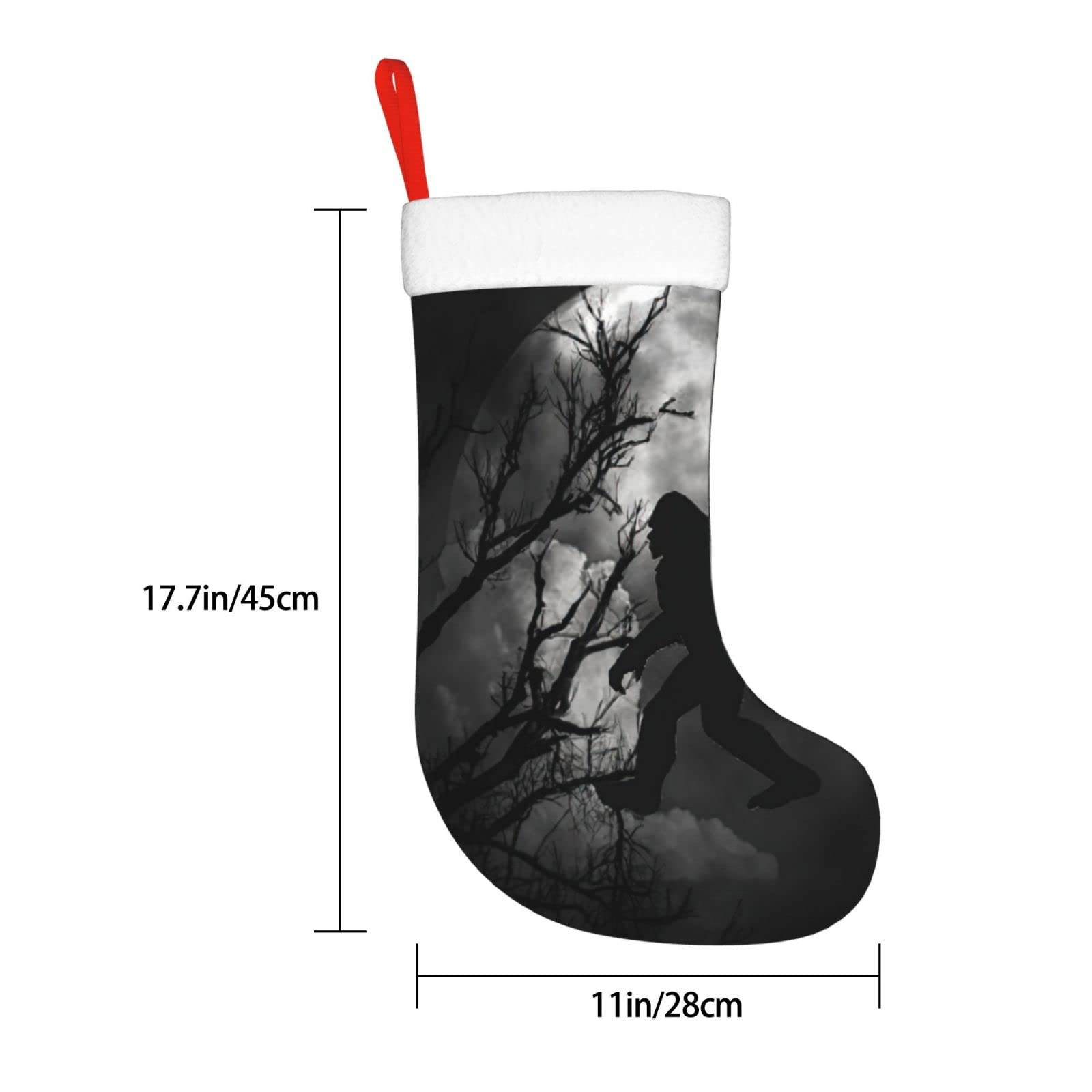Funny Bigfoot Full Moon Personalized Christmas Stockings - Custom Holiday Decor for Fireplace, Xmas Tree & Party | Festive Stocking Hangers & Ornaments for Cozy Home Decor
