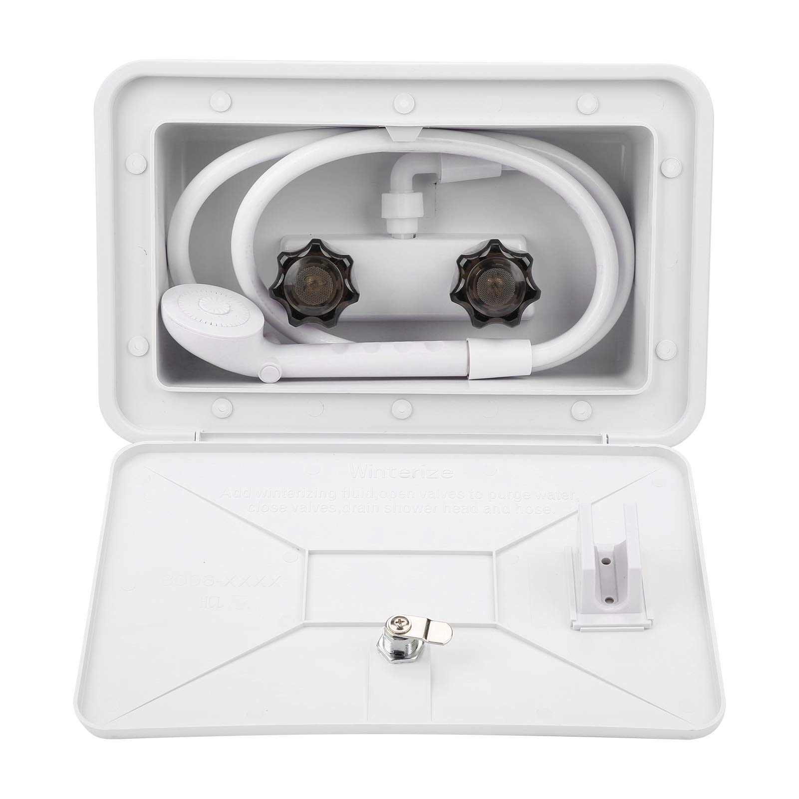 Outdoor Shower Box with Lock - Portable Exterior Washing Kit for Boats, RVs & Camping | Perfect for Beach Trips, Road Adventures & Outdoor Activities