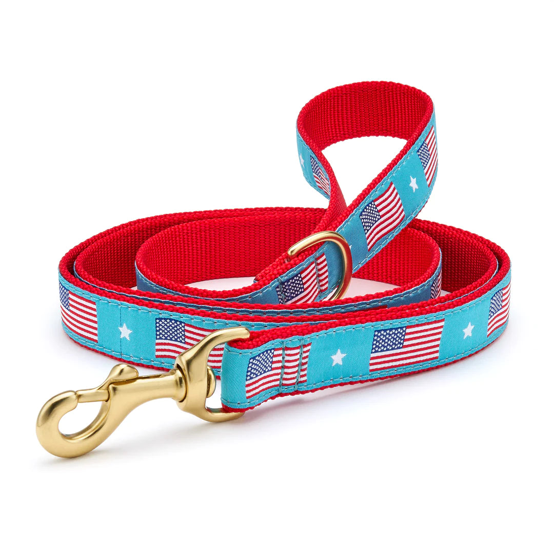 American Flag Dog Leash - Patriotic Nylon Dog Lead for Walking & Training - Perfect for Flag Day, 4th of July & Outdoor Adventures