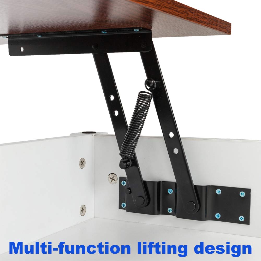 Upgraded Lift Top Coffee Table with Hidden Storage - Thick Wood End Table, Modern Classic Living Room Furniture for Small Spaces (White) - Perfect for Storing Magazines, Remotes & Living Room Essentials