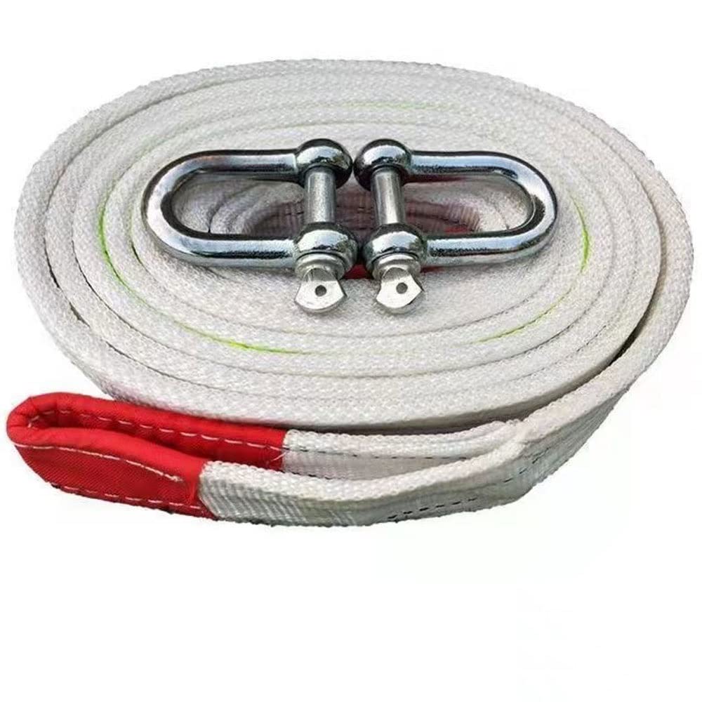 4/5/7/9 M Heavy Duty Towing Rope with Steel Forged Hooks - 5/10/15/20 Tons High Strength Nylon Tow Strap - Winch Recovery Rope for Trailers, Trucks & Off-Road Vehicles - Ideal for Towing, Vehicle Recovery & Emergency Situations