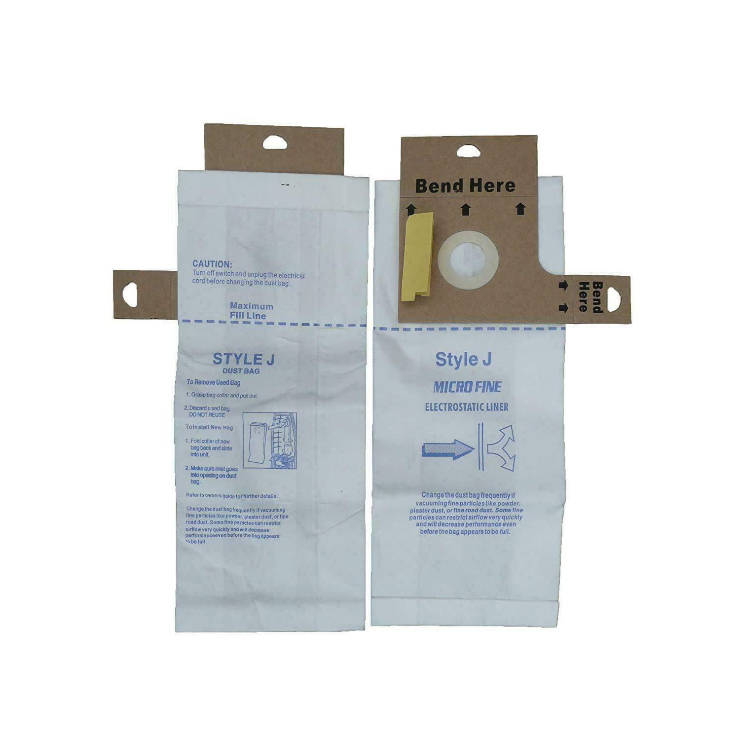 Eureka Type J Vacuum Cleaner Replacement Bags (6-Pack) - Compatible with Part #61515C-6 - Ideal for Home Cleaning & Maintenance