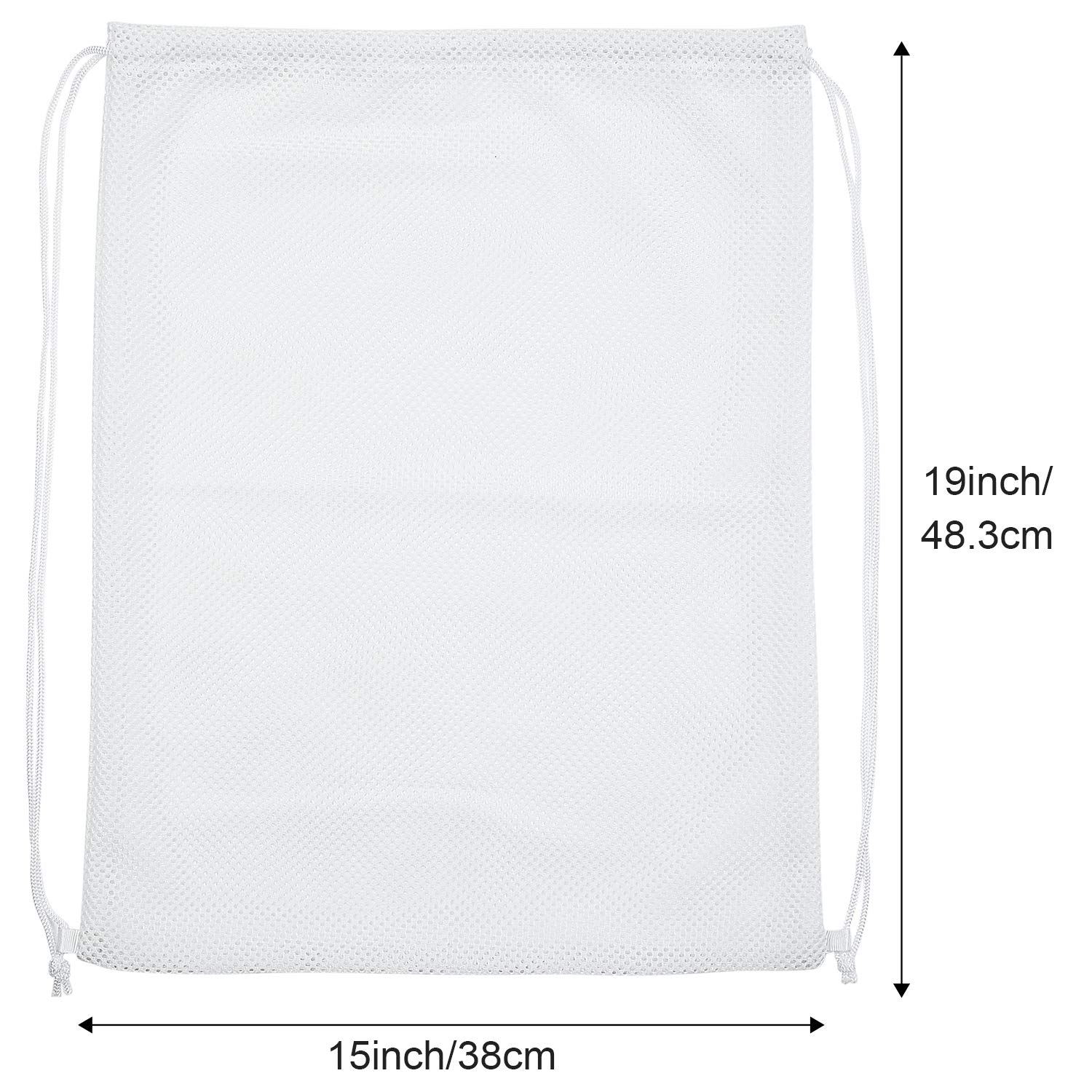 Frienda Mesh Drawstring Backpack - Lightweight Breathable Gym Bag for Swimming, Sports, Travel & Beach - Perfect for Workout Clothes, Swimwear & Essentials (White)