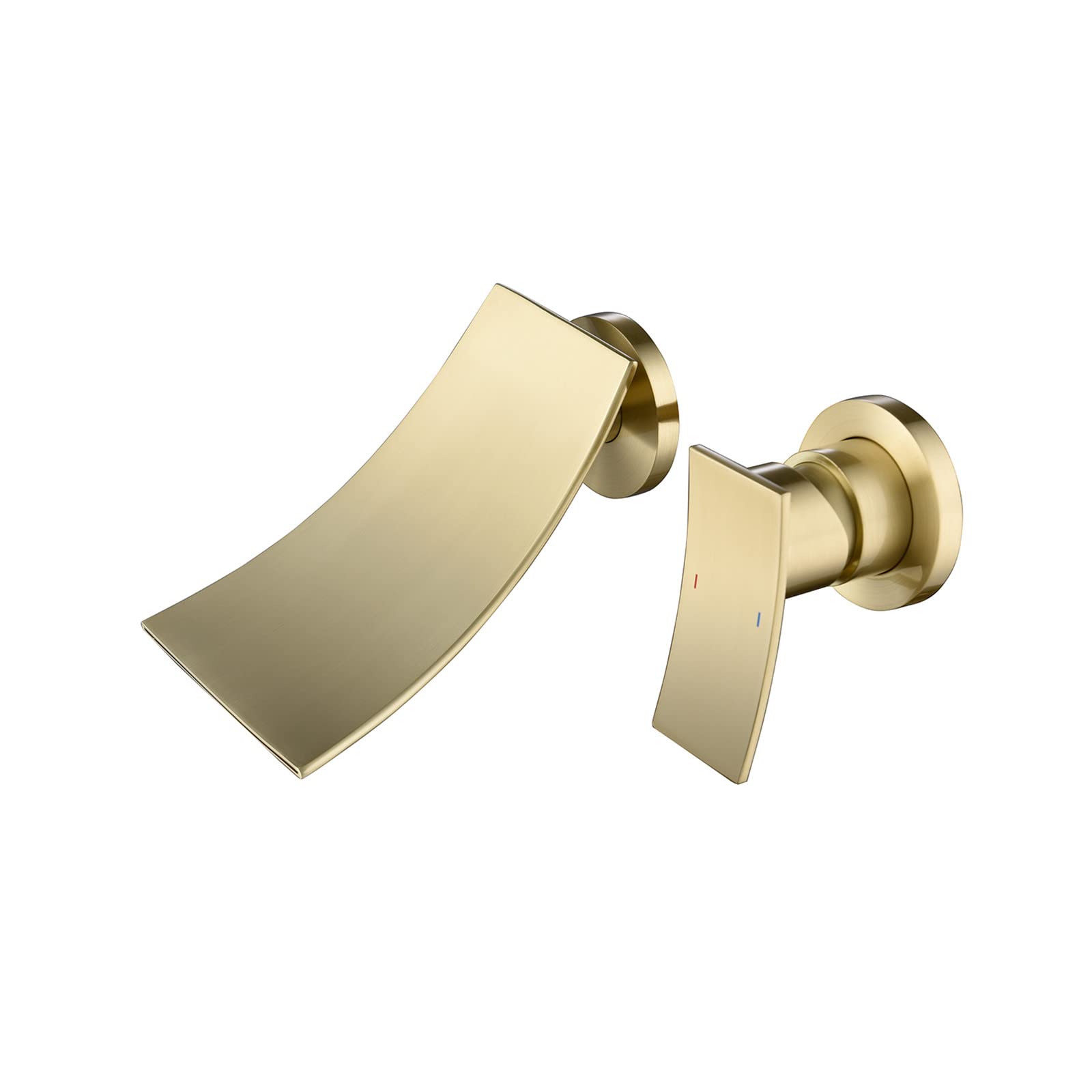 Tesmula GT2-ZJ Wall Mounted Bathroom Waterfall Faucet - Brushed Gold Finish, Modern Design for Vessel & Basin Sinks | Perfect for Spa-Like Bathrooms & Luxury Vanities