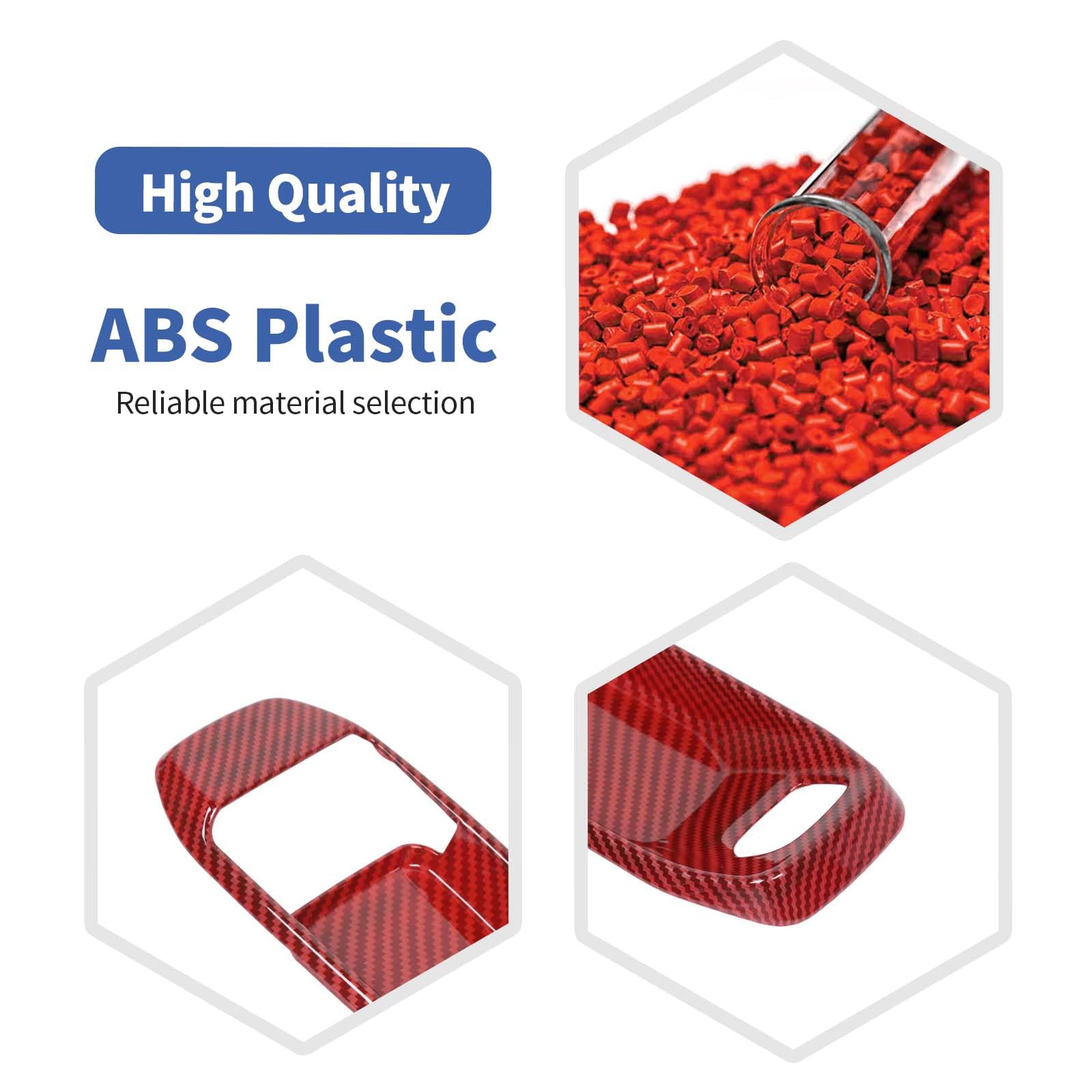RT-TCZ Jeep JL Inner Door Handle Bowl Cover Trim - Red Carbon Fiber Interior Accessories for Jeep Wrangler JL/JLU & Gladiator JT (2018-2024) - 4pcs Set - Upgrade Your Ride with Premium Style & Protection