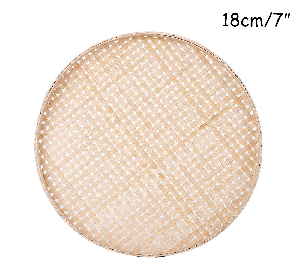 Bulk Handwoven Wicker Round Fruit Basket - 18cm/7