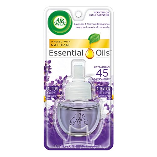 Air Wick Scented Oil Refills - Lavender & Chamomile Essential Oil Air Freshener (8 Pack, 0.67oz Each) for Home, Office & Bathroom Relaxation
