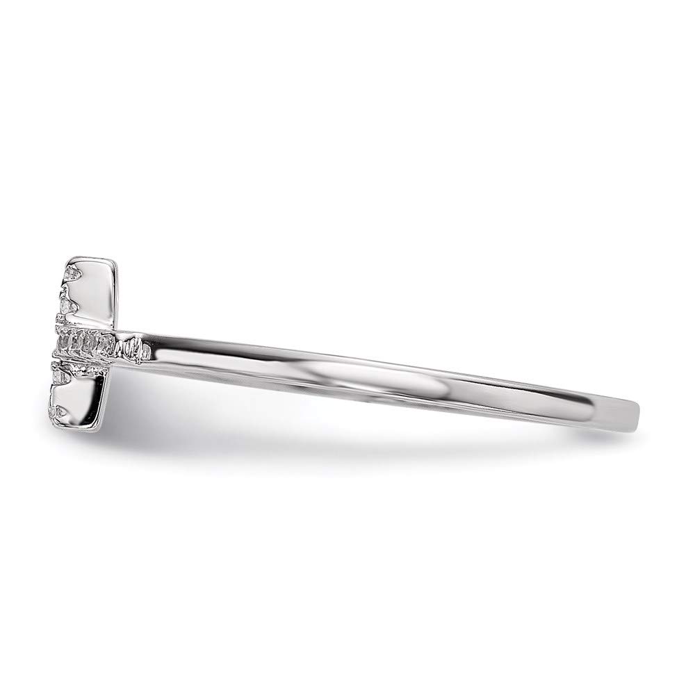 925 Sterling Silver Cubic Zirconia Side Cross Ring for Women - Elegant Religious Jewelry Gift for Her, Perfect for Christmas, Birthday, Anniversary & Everyday Wear