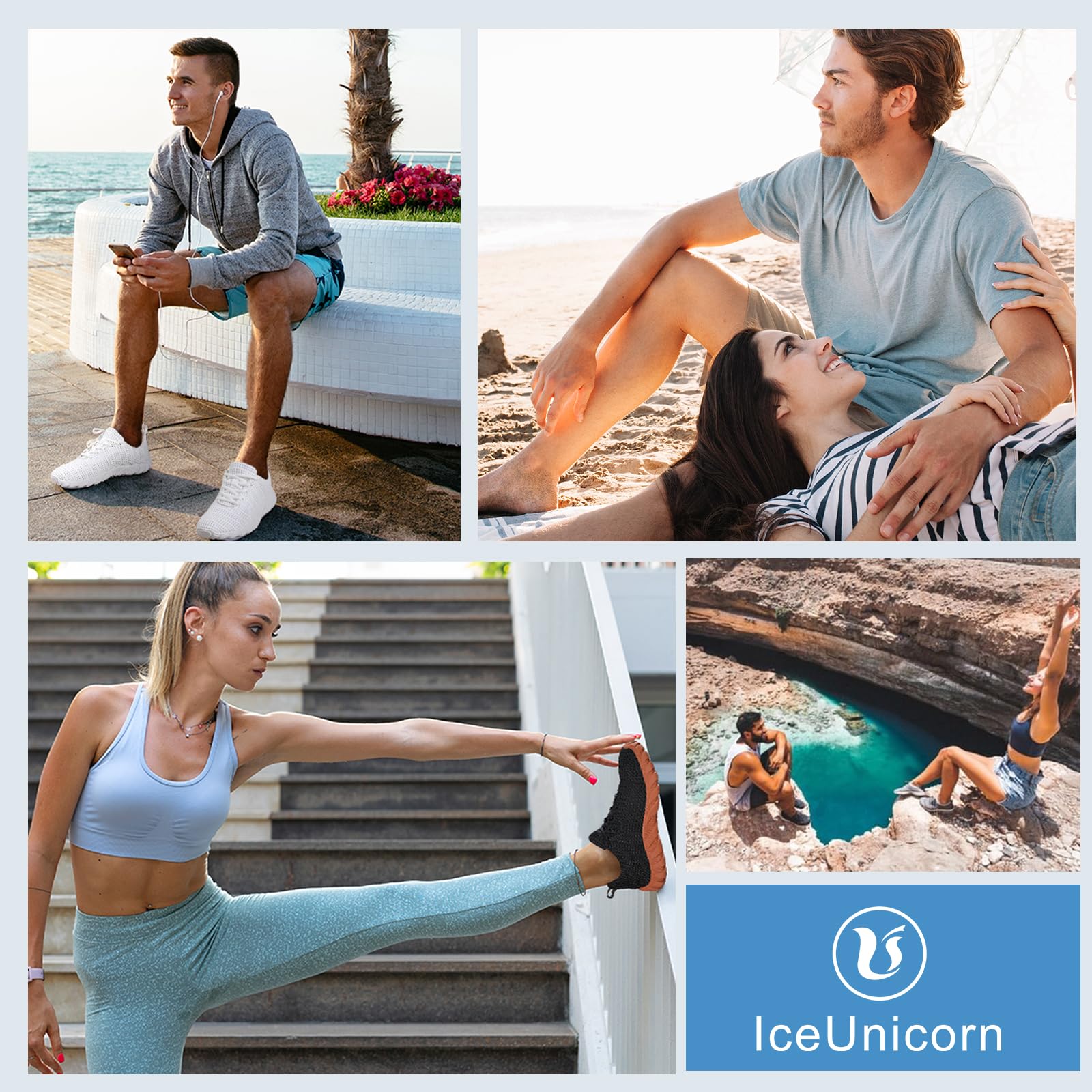 IceUnicorn Unisex Quick-Dry Water Shoes for Beach, Surfing & Swimming - Lightweight Aqua Shoes for Men & Women - Perfect for Pool, Yoga & Outdoor Activities