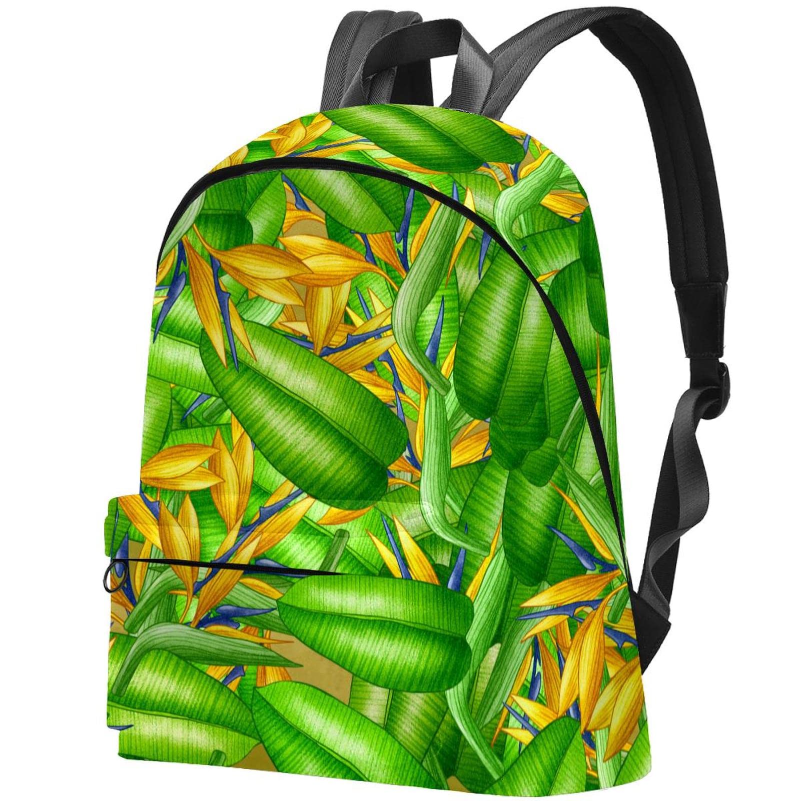 Stylish Canvas Backpack for College & Travel - Tropical Palm Leaves Floral Print Unisex Backpack for Women & Men | Perfect for School, Commuting, Beach Trips & Outdoor Adventures