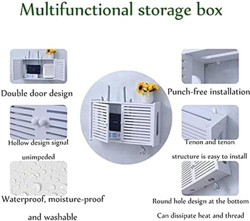 Wall Mounted WiFi Router Storage Box - Adjustable Floating Shelf for Home & Office - Organize and Hide Modem, Router, Cables - Perfect for Living Room, Bedroom, or Workspace