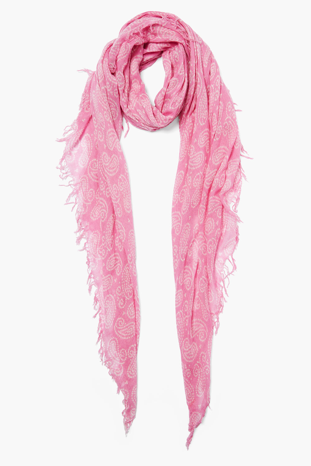 Luxury Cashmere and Silk Scarf - Fuchsia Dotted Paisley Pattern for Women | Elegant Fashion Accessory for Winter, Office & Special Occasions